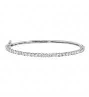 Jewelmi Custom 14k White Gold Diamond Bangle Bracelet
