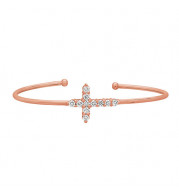 Jewelmi Custom 14k Rose Gold Diamond Bangle Bracelet
