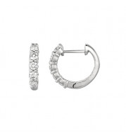 Jewelmi Custom 14k White Gold Diamond Hoop Earrings