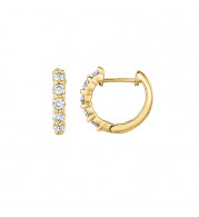 Jewelmi Custom 14k Yellow Gold Diamond Hoop Earrings