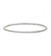 Jewelmi Custom 14k White Gold Diamond Bangle Bracelet