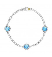 Tacori Sterling Silver Crescent Crown Gemstone Women's Bracelet - SB22145