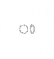 Jewelmi Custom 14k White Gold Diamond Hoop Earrings