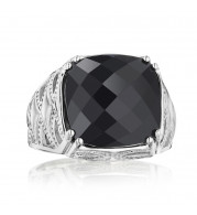 Tacori Sterling Silver Caissa Crescent Gemstone Men's Ring - SR23019