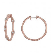 Jewelmi Custom 14k Rose Gold Diamond Hoop Earrings