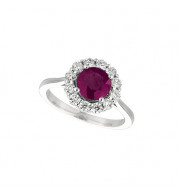 Jewelmi Custom 14k White Gold Ruby Diamond Ring