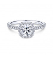 Gabriel & Co. 14k White Gold Contemporary Halo Engagement Ring - ER14664C3W44JJ