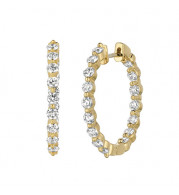 Jewelmi Custom 14k Yellow Gold Diamond Hoop Earrings