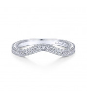 Gabriel & Co. 14k White Gold Victorian Curved Wedding Band - WB14496R4W44JJ