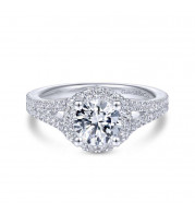 Gabriel & Co. 14k White Gold Contemporary Halo Engagement Ring - ER14454R4W44JJ