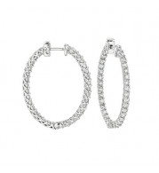 Jewelmi Custom 14k White Gold Diamond Hoop Earrings
