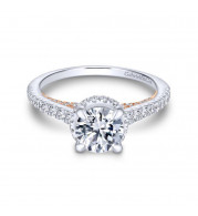 Gabriel & Co. 14k Two Tone Gold Crown Straight Engagement Ring - ER13824R4T44JJ