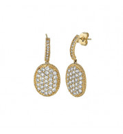 Jewelmi Custom 14k Yellow Gold Diamond Drop Earrings