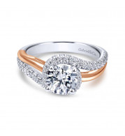 Gabriel & Co. 14k Two Tone Gold Contemporary Bypass Engagement Ring - ER10308T44JJ