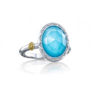 Tacori Sterling Silver Crescent Embrace Gemstone Men's Ring - SR22205