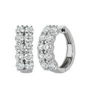 Jewelmi Custom 14k White Gold Diamond Hoop Earrings