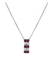 Jewelmi Custom 14k White Gold Ruby Diamond Necklace