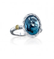 Tacori Sterling Silver Crescent Embrace Gemstone Men's Ring - SR22233