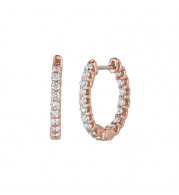 Jewelmi Custom 14k Rose Gold Diamond Hoop Earrings