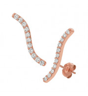 Jewelmi Custom 14k Rose Gold Diamond Earrings