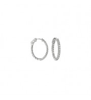 Jewelmi Custom 14k White Gold Diamond Hoop Earrings