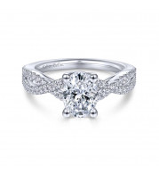 Gabriel & Co. 14k White Gold Contemporary Twisted Engagement Ring - ER7546O4W44JJ