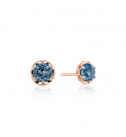 Tacori 14k Rose Gold Crescent Crown Gemstone Stud Earring - SE25333FP