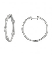 Jewelmi Custom 14k White Gold Diamond Hoop Earrings