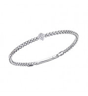 Alisa Sterling Silver Diamond Bangle Bracelet