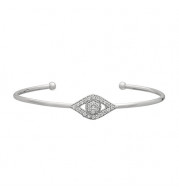 Jewelmi Custom 14k White Gold Diamond Bangle Bracelet