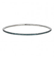 Jewelmi Custom 14k White Gold Diamond Bangle Bracelet