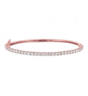 Jewelmi Custom 14k Rose Gold Diamond Bangle Bracelet