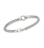 Alisa Sterling Silver Diamond Bangle Bracelet