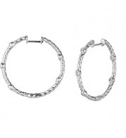 Jewelmi Custom 14k White Gold Diamond Hoop Earrings