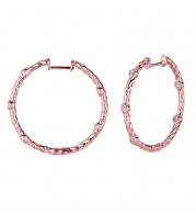 Jewelmi Custom 14k Rose Gold Diamond Hoop Earrings