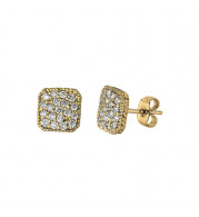 Jewelmi Custom 14k Yellow Gold Diamond Earrings