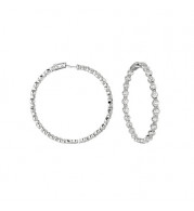 Jewelmi Custom 14k White Gold Diamond Hoop Earrings
