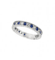 Jewelmi Custom 14k White Gold Sapphire Diamond Ring