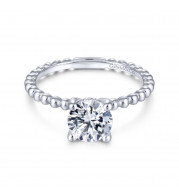 Gabriel & Co. 14k White Gold Contemporary Solitaire Engagement Ring - ER13912R4W44JJ