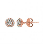 Jewelmi Custom 14k Rose Gold Diamond Earrings