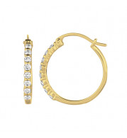 Jewelmi Custom 14k Yellow Gold Diamond Hoop Earrings