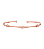 Jewelmi Custom 14k Rose Gold Diamond Bangle Bracelet