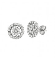 Jewelmi Custom 14k White Gold Diamond Earrings