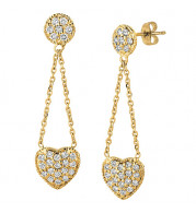 Jewelmi Custom 14k Yellow Gold Diamond Drop Earrings