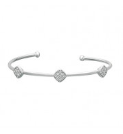 Jewelmi Custom 14k White Gold Diamond Bangle Bracelet