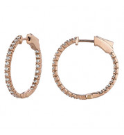 Jewelmi Custom 14k Rose Gold Diamond Hoop Earrings