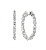 Jewelmi Custom 14k White Gold Diamond Hoop Earrings