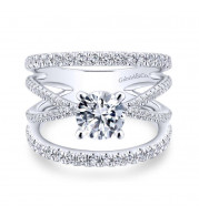 Gabriel & Co. 14k White Gold Nova Free Form Engagement Ring - ER12819R4W44JJ