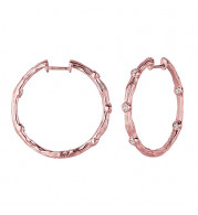 Jewelmi Custom 14k Rose Gold Diamond Hoop Earrings