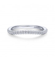 Gabriel & Co. 14k White Gold Contemporary Curved Wedding Band - WB14409P4W44JJ